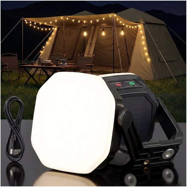 oyajia LED Solarleuchte LED Laterne Solar Campinglampe & Powerbank 6600mAh Outdoor Camping, IP65 Wasserdicht, LED fest integriert, Warmweiß, Kaltweiß, Neutralwe