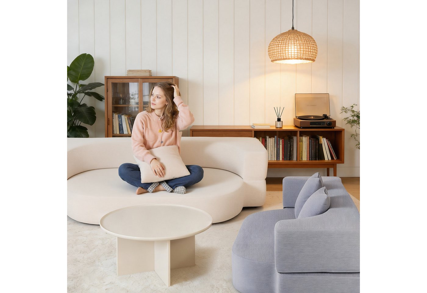 oyajia Schlafsofa Klappbares Knochenloses Schlafsofa mit 2 Kissen,193x81x49CM, 1 Teile, Bodensofa Bed mit Pillow Back Support Armrest - Schlafsofa Klappbar – Bild 3 von 5