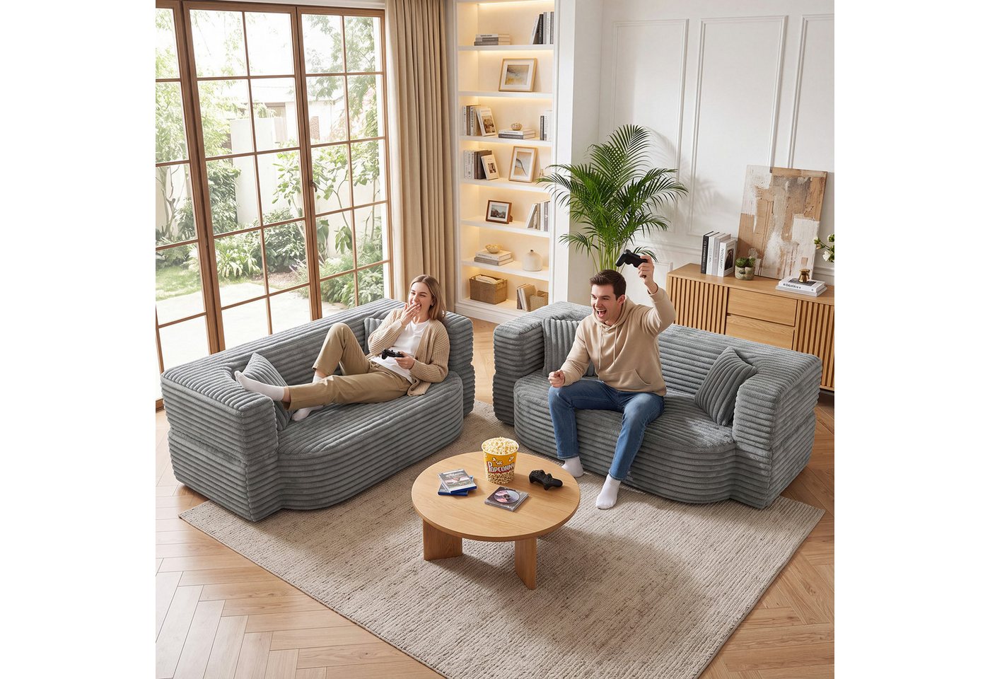 oyajia Schlafsofa Klappbares Knochenloses Schlafsofa mit 2 Kissen,192.5x85x70CM, Boneless Couch, Klappsofabett für Wohn/Arbeits/Schlafzimmer, 2-in-1 Sofa-Bett m – Bild 4 von 5