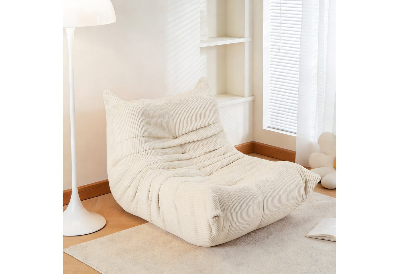 oyajia Sitzsack Relaxsessel Sofa Einzelsofa mit Hochelastischer Schwamm (mit Rückenlehne Einzelsofa), ohne Montage,Bequem & Modern für Wohnzimmer & Schlafzimmer – Bild 4 von 5