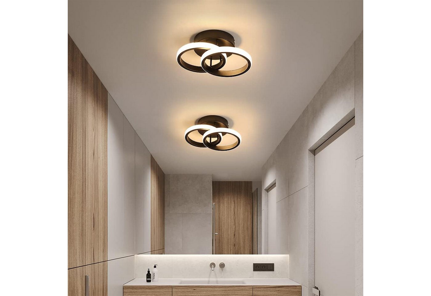 OYLCDI Deckenleuchte LED DeckenLampe DIMMBAR 3-farbige Wohnzimmer Küche Flur orbicular, LED fest integriert, Kaltweiß/Naturweiß/Warmweiß, Tageslichtlampen Durch – Bild 4 von 5