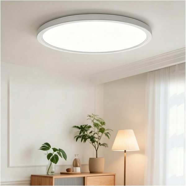 OYLCDI Deckenleuchte LED Deckenleuchte 30W Ø28 cm rund, flache Deckenlampe 6500K kaltweiß, LED fest integriert Flur inkl Leuchtmittel 6500K, weiß, Wohnzimmer-Le