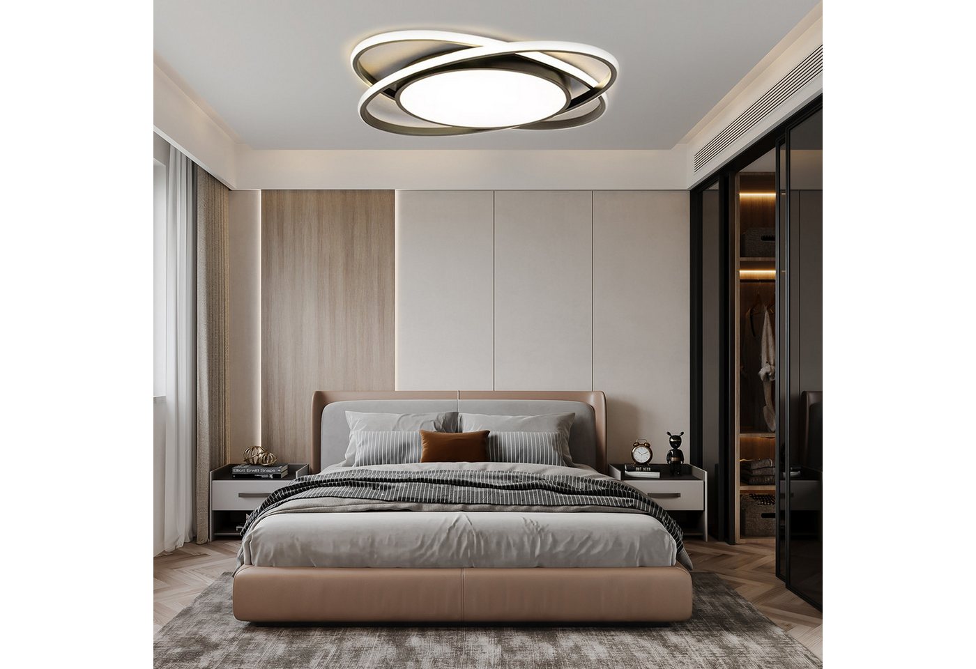 OYLCDI Deckenleuchten LED Deckenlampe Ø40cm,Dimmbar mit Fernbedienung für Wohnzimmer, LED fest integriert, 62W 3000-6500k, Modern Runde Wohnzimmer Schlafzimmer  – Bild 2 von 5