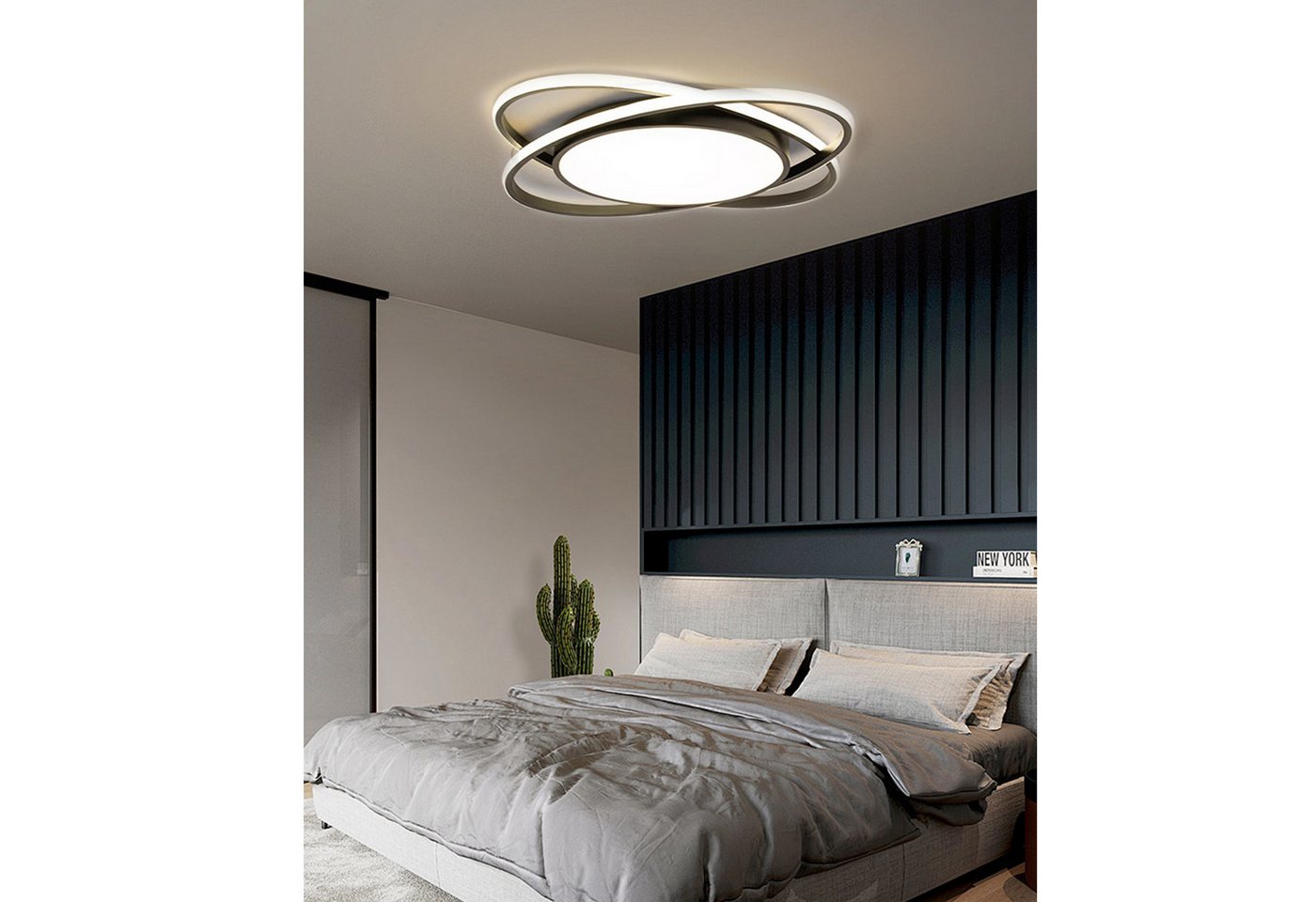 OYLCDI Deckenleuchten LED Deckenlampe Ø40cm,Dimmbar mit Fernbedienung für Wohnzimmer, LED fest integriert, 62W 3000-6500k, Modern Runde Wohnzimmer Schlafzimmer  – Bild 3 von 5