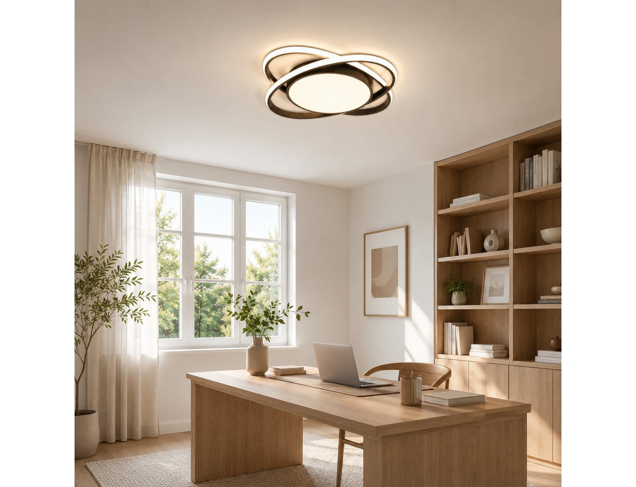 OYLCDI Deckenleuchten LED Deckenlampe Ø40cm,Dimmbar mit Fernbedienung für Wohnzimmer, LED fest integriert, 62W 3000-6500k, Modern Runde Wohnzimmer Schlafzimmer  – Bild 5 von 5