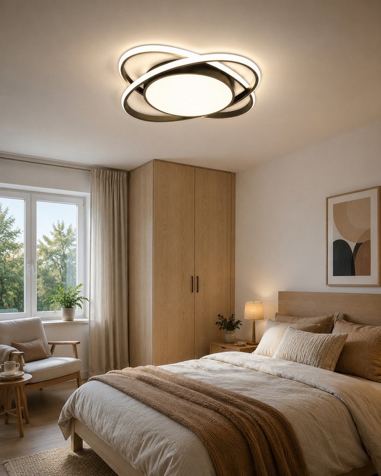 OYLCDI Deckenleuchten LED Deckenlampe Ø53cm,Dimmbar mit Fernbedienung für Wohnzimmer, LED fest integriert, 48W 3000-6500k, Modern Runde Wohnzimmer Schlafzimmer  – Bild 5 von 5