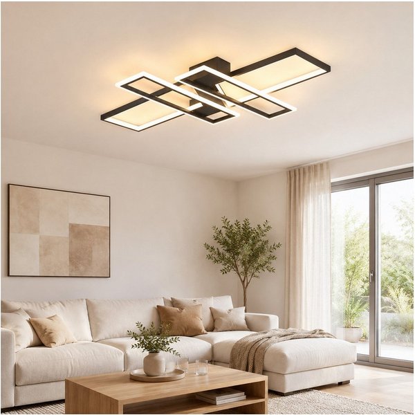 OYLCDI Deckenleuchten LED Deckenlampe 94W Dimmbar mit Fernbedienung 3000-6500k, LED fest integriert Hängeleuchte Wohnzimmer Schlafzimmer Arbeitszimmer, LED fest