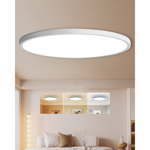 OYLCDI Deckenleuchten LED Deckenleuchte Ø37 cm rund, flache Deckenlampe dimmbar, LED fest integriert, mit 3 Lichtfarben 3000K-6000K, weiß, für Wohnzimmer Küche 