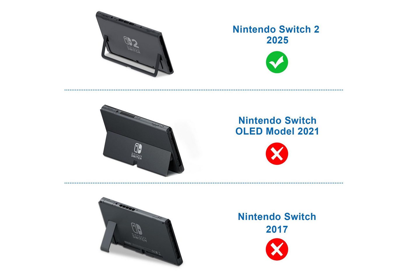 OYLCDI Dockable Hülle für Nintendo Switch 2, Stoßfeste PC+TPU Griffhülle Zubehör Nintendo (Weich Komfort Stoßfest Antikratz Schutzhülle, Kompatibel mit Konsole  – Bild 3 von 4