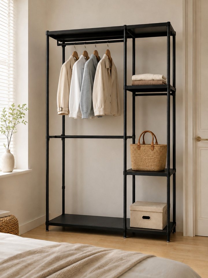 OYLCDI Garderobenständer Kleiderständer, Garderobe mit Kleiderstange, Flurgarderobe, (garderobe flur(Schuhregal, Garderobe),195*114*40cm, Tragkraft bis zu 200 K – Bild 3 von 5