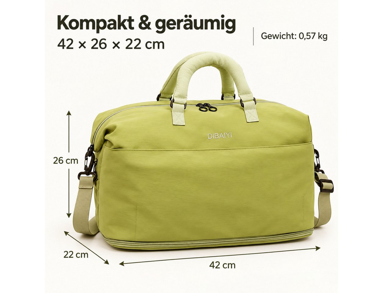 OYLCDI Reisetasche Fitnesstasche,Sporttasche,Große Umhängetasche (Atmungsaktiv, wasserdicht, verschleißfest, großes Fassungsvermögen, Schultergurt, für Yoga, Sc – Bild 2 von 5