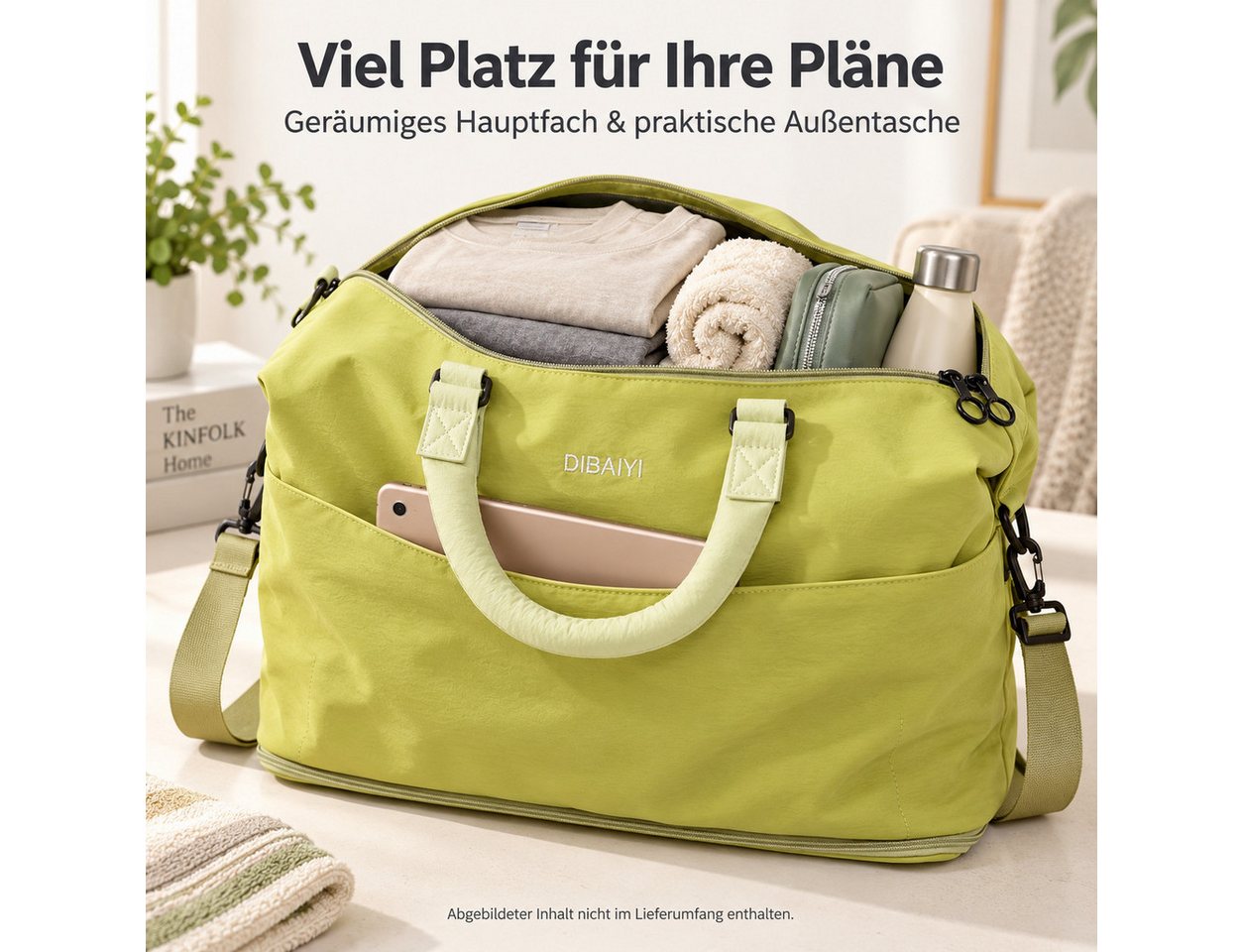 OYLCDI Reisetasche Fitnesstasche,Sporttasche,Große Umhängetasche (Atmungsaktiv, wasserdicht, verschleißfest, großes Fassungsvermögen, Schultergurt, für Yoga, Sc – Bild 3 von 5