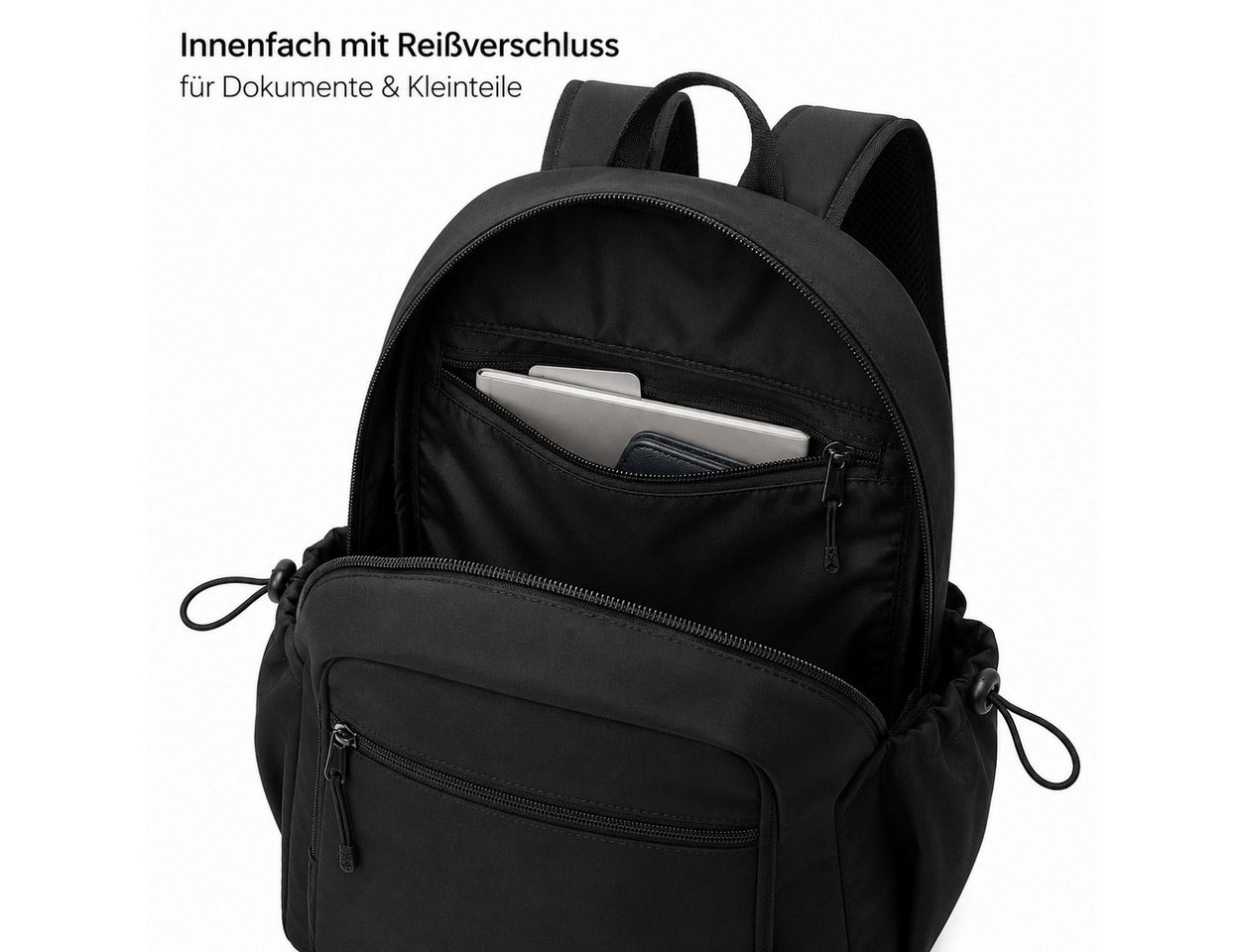 OYLCDI Rucksack Rucksack Freizeitrucksack mit Reißverschlussfach (42 x 31 x 22 cm, verstellbaren Schultergurten und mehreren Fächern), Tagesrucksack für Schule, – Bild 3 von 5