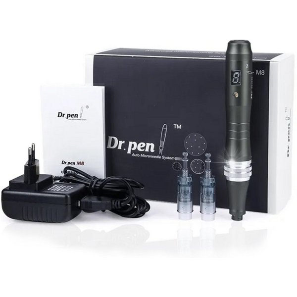 P-Beauty Cosmetic Accessories Dermaroller Dermapen Microneedling Anti Falten Gerät M8 inkl. 2 Nadeln