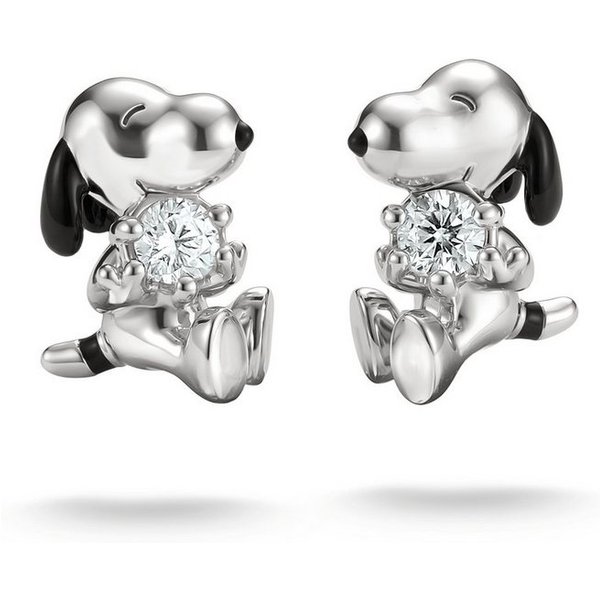 THOMAS SABO Paar Ohrstecker THOMAS SABO x Peanuts Snoopy Ohrstecker, mit Zirkonia (synth) - Emaille