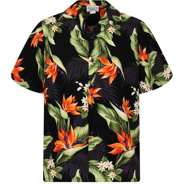 Pacific Legend Hawaiihemd "Strelitzie" Herren Kurzarm Baumwolle Kokosknöpfe Original Hawaii