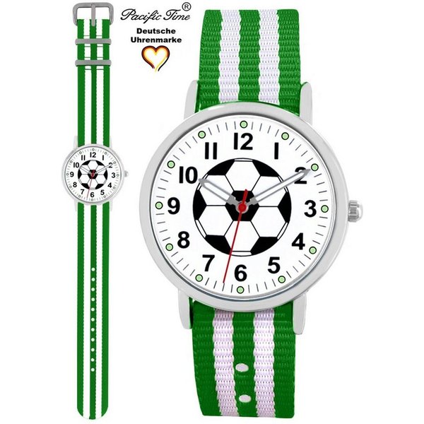 Pacific Time Quarzuhr Kinder Armbanduhr analog Mädchen Jungen Fußball Fan Sport, Wechselarmband Mix and Match - Gratis Versand