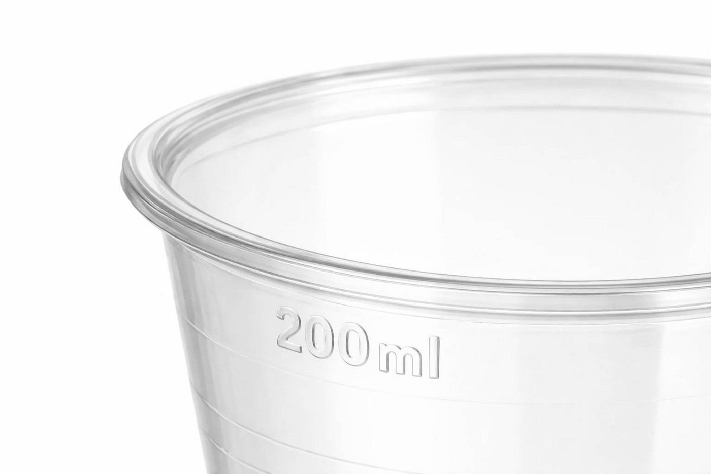 PACKEO Becher Saft Trinkbecher Transparent, mehrweg Becher Partybecher 200 ml, 200-tlg., Getränke Wasserbecher – Bild 3 von 5