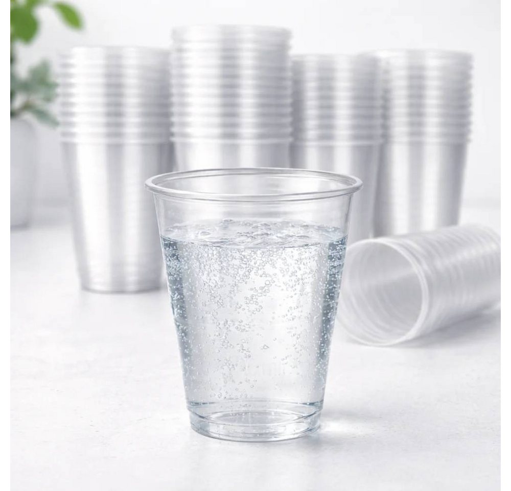 PACKEO Becher Saft Trinkbecher Transparent, mehrweg Becher Partybecher 200 ml, 200-tlg., Getränke Wasserbecher – Bild 4 von 5