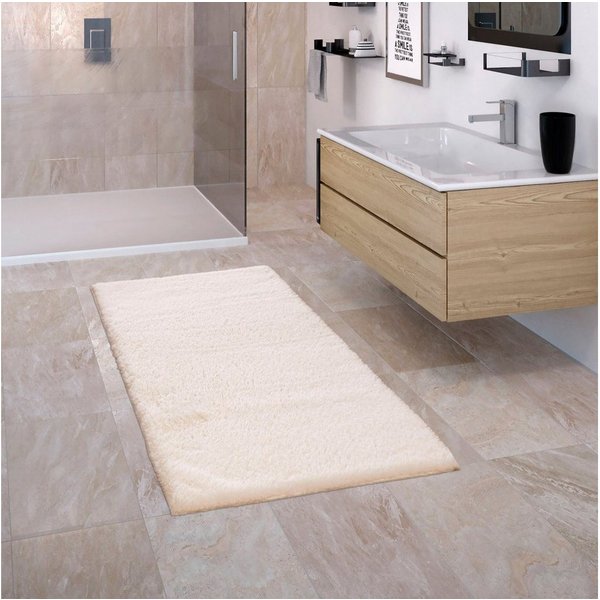 Paco Home Badematte Comfy 340, Höhe 25 mm, rutschhemmend beschichtet, fußbodenheizungsgeeignet, Polyester, rechteckig, Badteppich, Soft-Touch-Oberfläche, besond