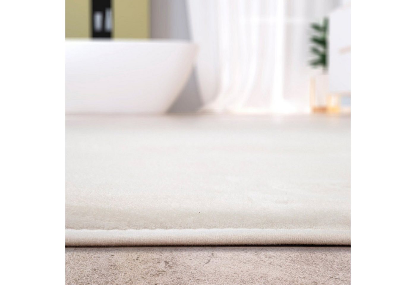 Paco Home Badematte Corby 255, Memory-Schaum Effekt, Höhe 13 mm, rutschhemmend beschichtet, fußbodenheizungsgeeignet, Polyester, rechteckig, Badteppich, Uni Far – Bild 4 von 5