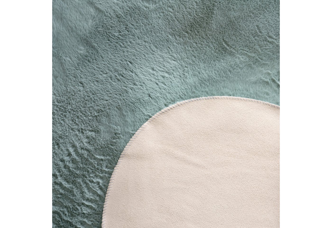 Paco Home Fellteppich Pelt 640, fellförmig, Höhe: 16 mm, Kunstfell, Uni Farben, sehr weicher Flor – Bild 3 von 5