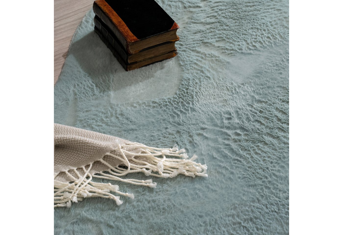 Paco Home Fellteppich Pelt 640, fellförmig, Höhe: 16 mm, Kunstfell, Uni Farben, sehr weicher Flor – Bild 5 von 5