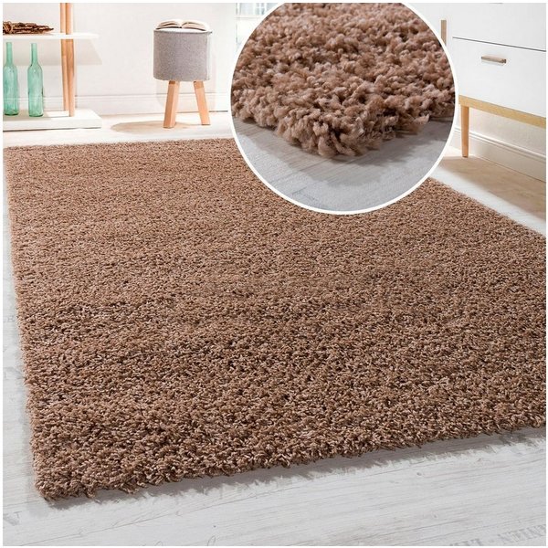 Paco Home Hochflor-Teppich Sky 250, rechteckig, Höhe: 34 mm, gewebt, Uni-Farben, intensive Farbbrillanz, auch als Läufer erhältlich