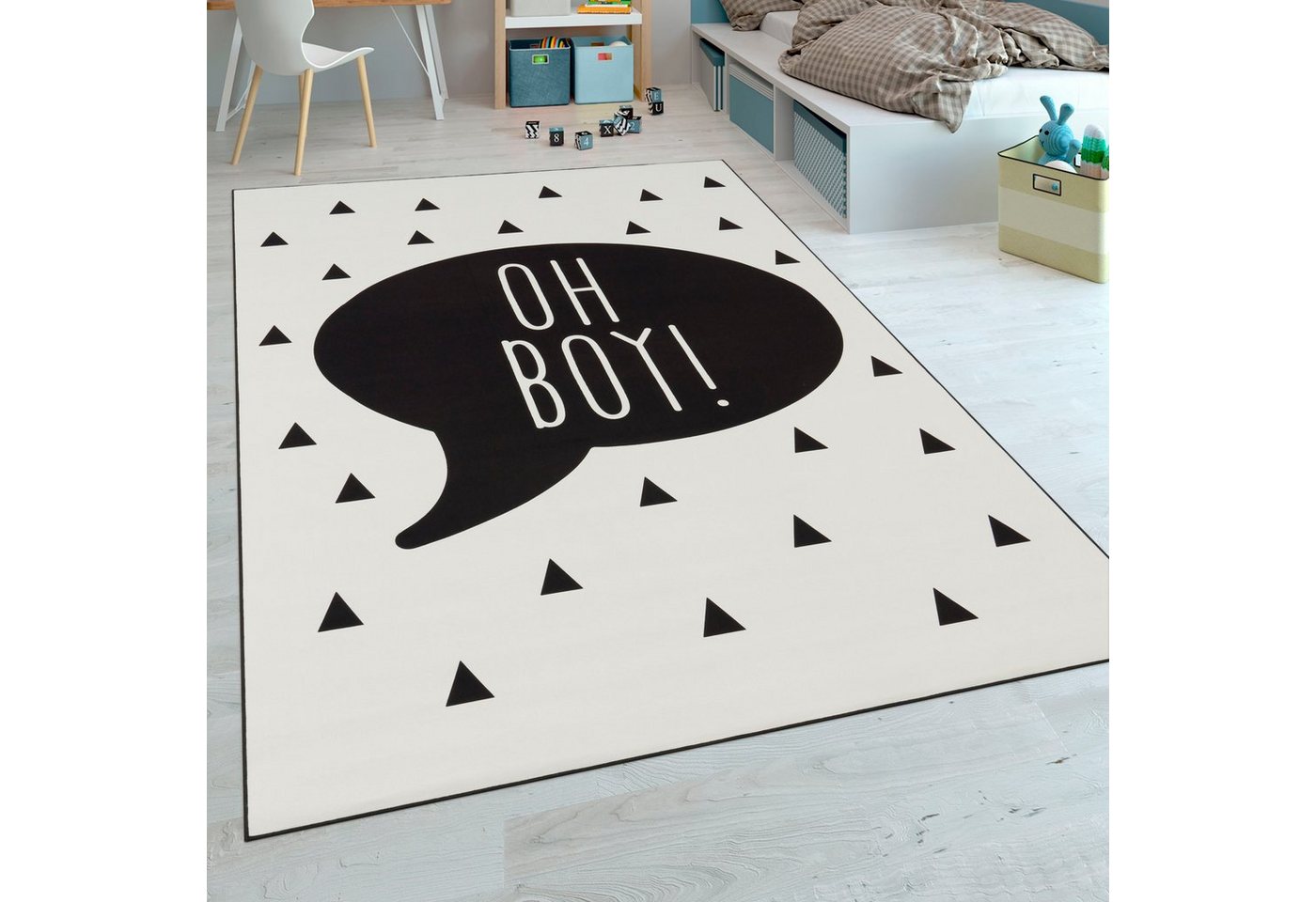 Paco Home Kinderteppich Aleyna 114, rechteckig, Höhe: 6 mm, Kurzflor, Kinder Design, Sprechblase mit Schriftzug, Kinderzimmer – Bild 2 von 5