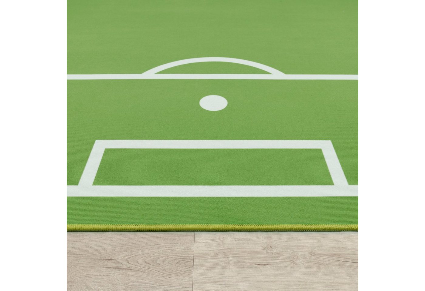 Paco Home Kinderteppich Bino 568, rechteckig, Höhe: 4 mm, Kurzflor, Spiel-Teppich, Motiv Fußballfeld, Kinderzimmer – Bild 4 von 5