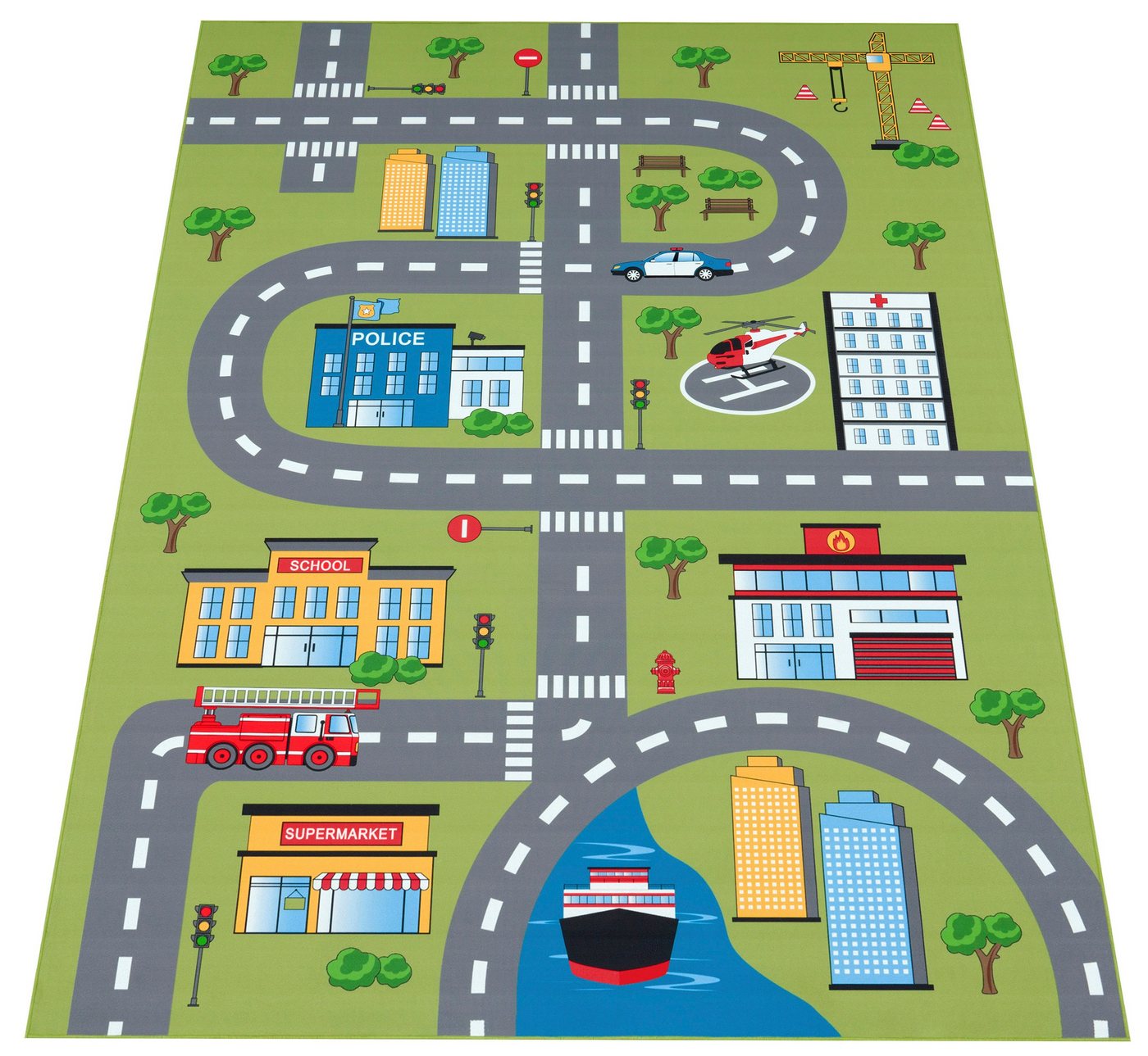 Paco Home Kinderteppich Bino 570, rechteckig, Höhe: 4 mm, Kurzflor, Straßen-Spiel-Teppich, Kinderzimmer – Bild 2 von 5