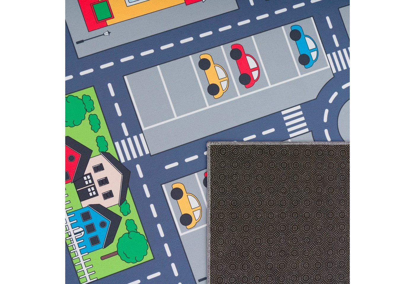 Paco Home Kinderteppich Bino 576, rechteckig, Höhe: 4 mm, Kurzflor, Straßen-Spiel-Teppich, Kinderzimmer – Bild 3 von 5