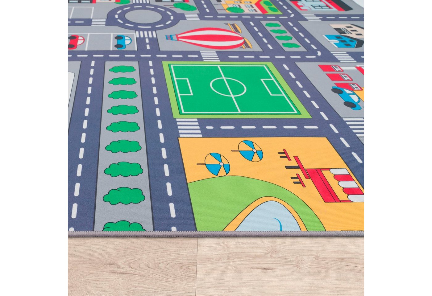Paco Home Kinderteppich Bino 576, rechteckig, Höhe: 4 mm, Kurzflor, Straßen-Spiel-Teppich, Kinderzimmer – Bild 4 von 5