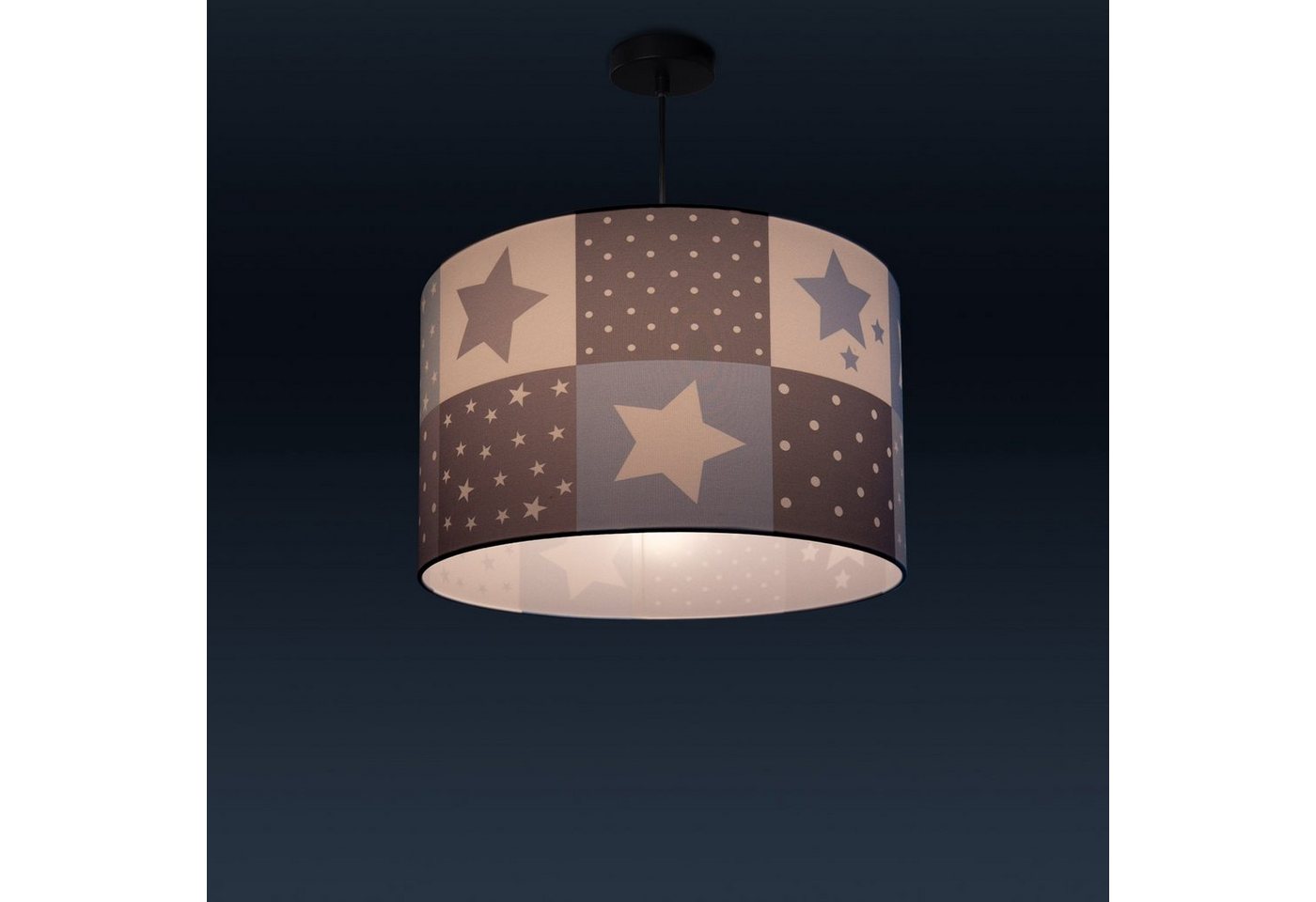 Paco Home Pendelleuchte Cosmo 345, ohne Leuchtmittel, Kinderlampe Deckenlampe LED Kinderzimmer Lampe Sternen Motiv E27 – Bild 3 von 4