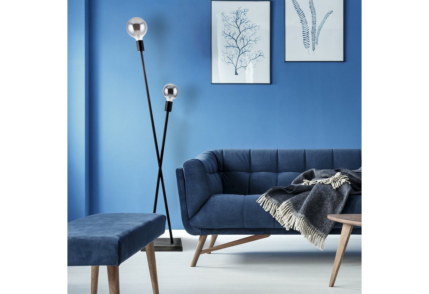 Paco Home Stehlampe IKS, ohne Leuchtmittel, Stehlampe LED Lampe Wohnzimmer Vintage Retro Industrial Design E27 – Bild 2 von 4