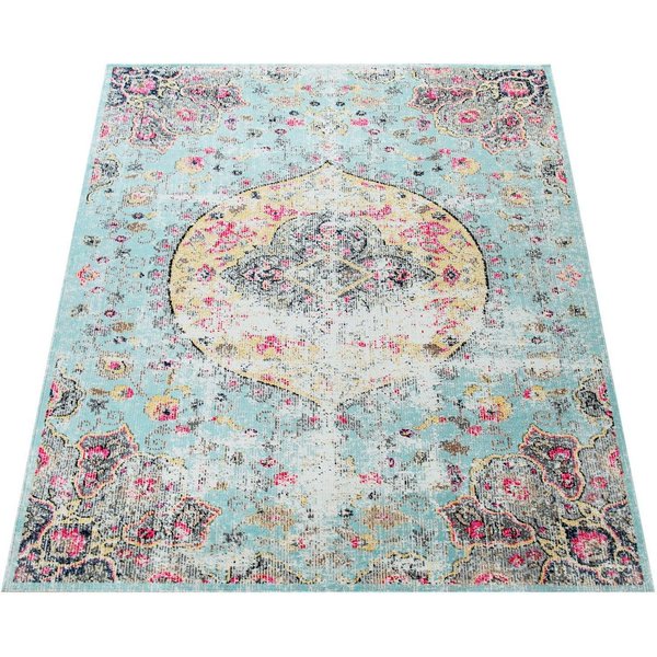 Paco Home Teppich Artigo 401, rechteckig, Höhe: 2 mm, Kurzflor, Orient-Optik, Vintage Design, In- und Outdoor geeignet