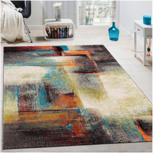 Paco Home Teppich Brillance 710, rechteckig, Höhe: 16 mm, Kurzflor, modernes Design, ideal im Wohnzimmer & Schlafzimmer