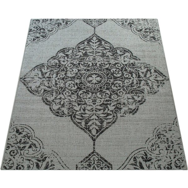 Paco Home Teppich Coco 202, rechteckig, Höhe: 4 mm, Flachgewebe, Vintage Design, In- und Outdoor geeignet