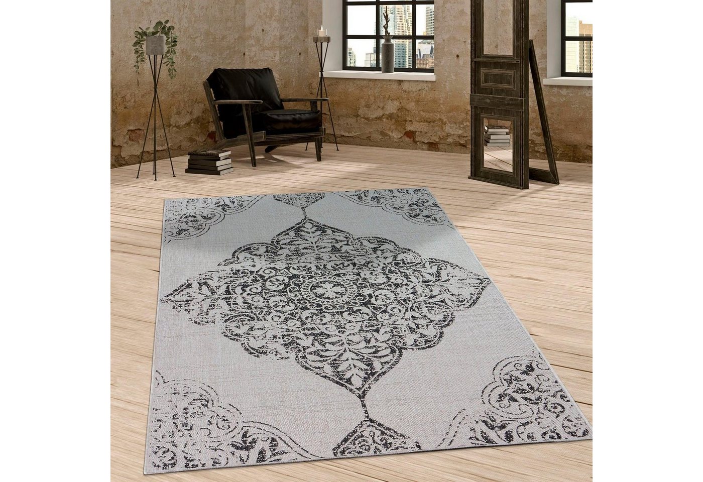 Paco Home Teppich Coco 202, rechteckig, Höhe: 4 mm, Flachgewebe, Vintage Design, In- und Outdoor geeignet – Bild 2 von 5