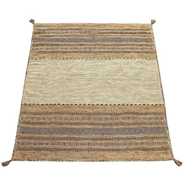 Paco Home Teppich Kilim 217, rechteckig, Höhe: 12 mm, handgewebter Wendeteppich, reine Baumwolle, gestreift, Wohnzimmer