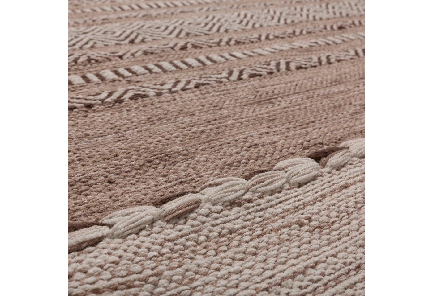Paco Home Teppich Kilim 217, rechteckig, Höhe: 12 mm, handgewebter Wendeteppich, reine Baumwolle, gestreift, Wohnzimmer – Bild 2 von 5