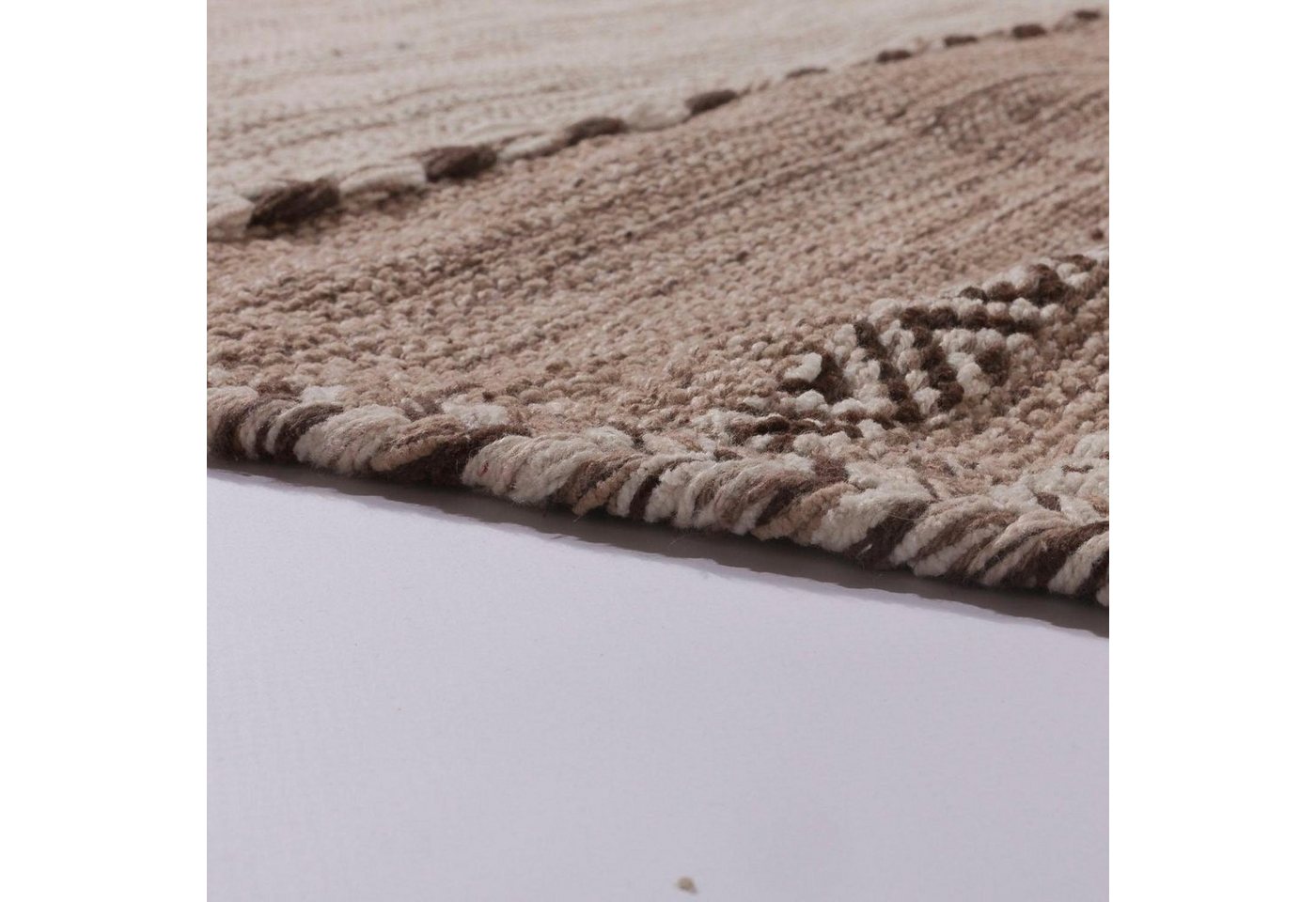 Paco Home Teppich Kilim 217, rechteckig, Höhe: 12 mm, handgewebter Wendeteppich, reine Baumwolle, gestreift, Wohnzimmer – Bild 3 von 5