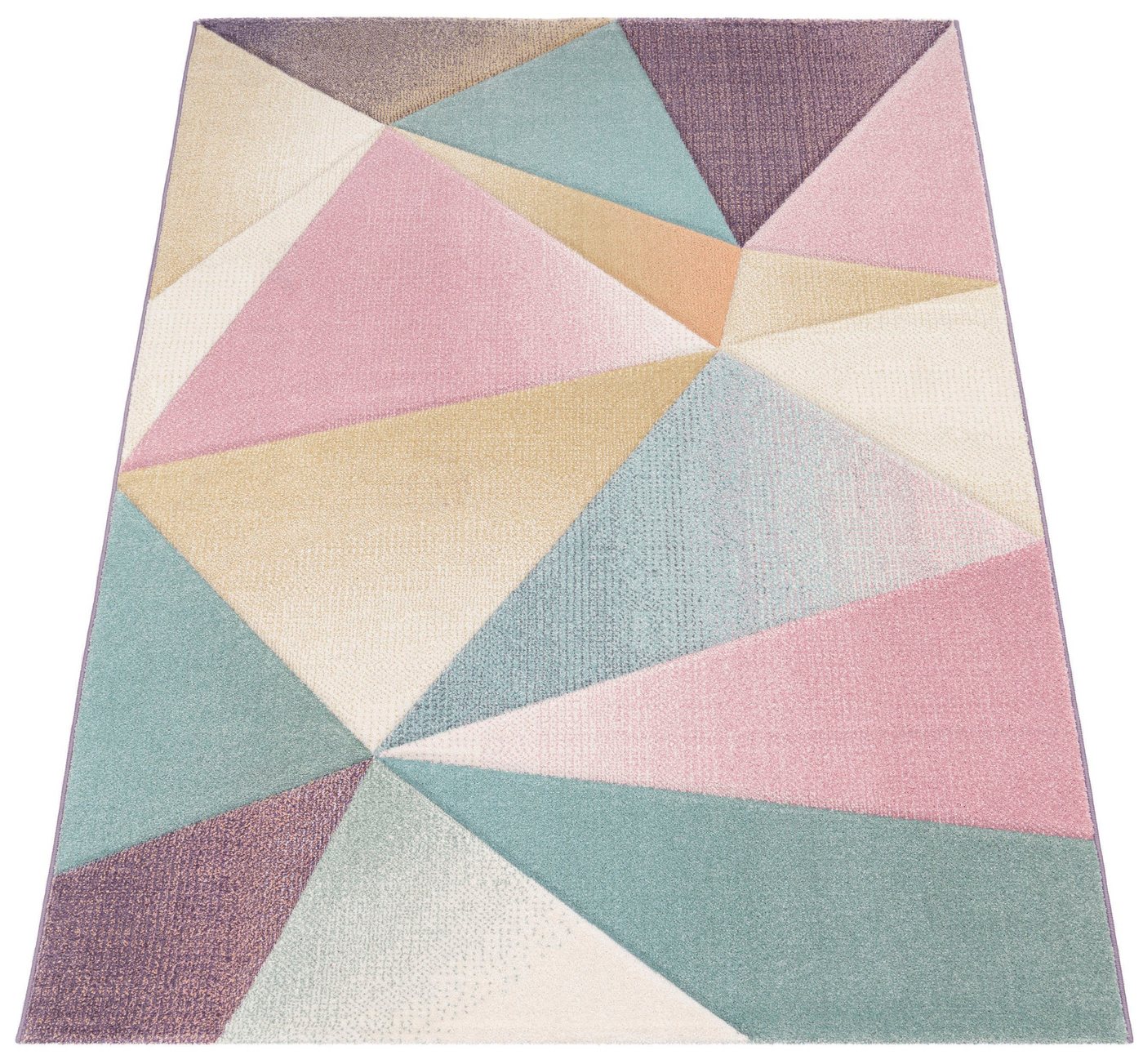 Paco Home Teppich Kosy 310, rechteckig, Höhe: 15 mm, Kurzflor, modernes geometrisches Muster, in schönen Pastell-Farben – Bild 2 von 5