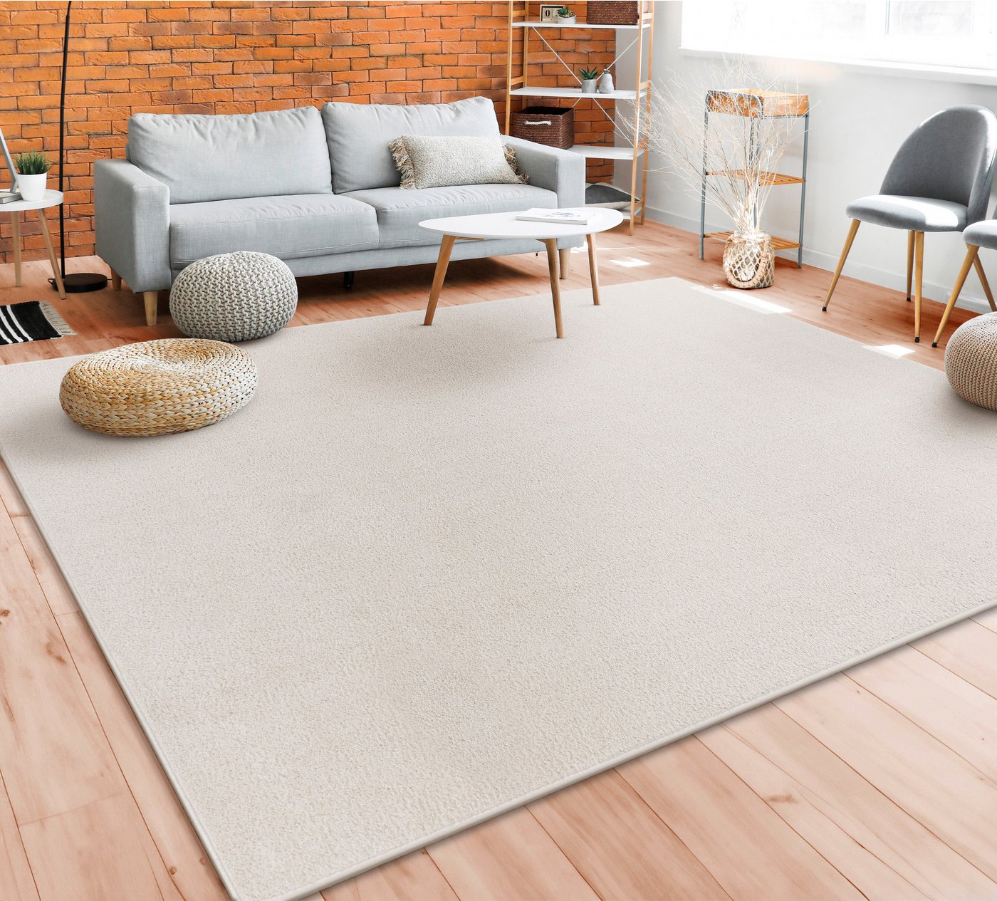 Paco Home Teppich Porto 890, rechteckig, Höhe: 13 mm, Kurzflor, Uni-Farben, ideal im Wohnzimmer & Schlafzimmer – Bild 5 von 5