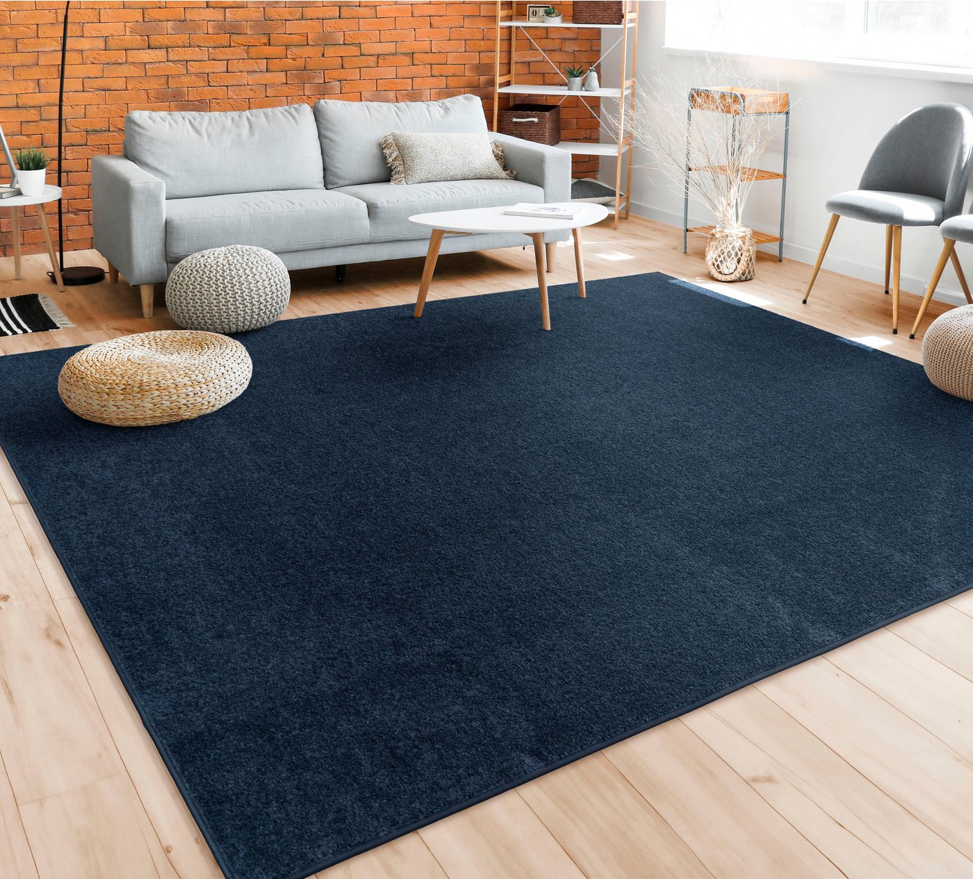 Paco Home Teppich Porto 890, rechteckig, Höhe: 13 mm, Kurzflor, Uni-Farben, ideal im Wohnzimmer & Schlafzimmer – Bild 4 von 5