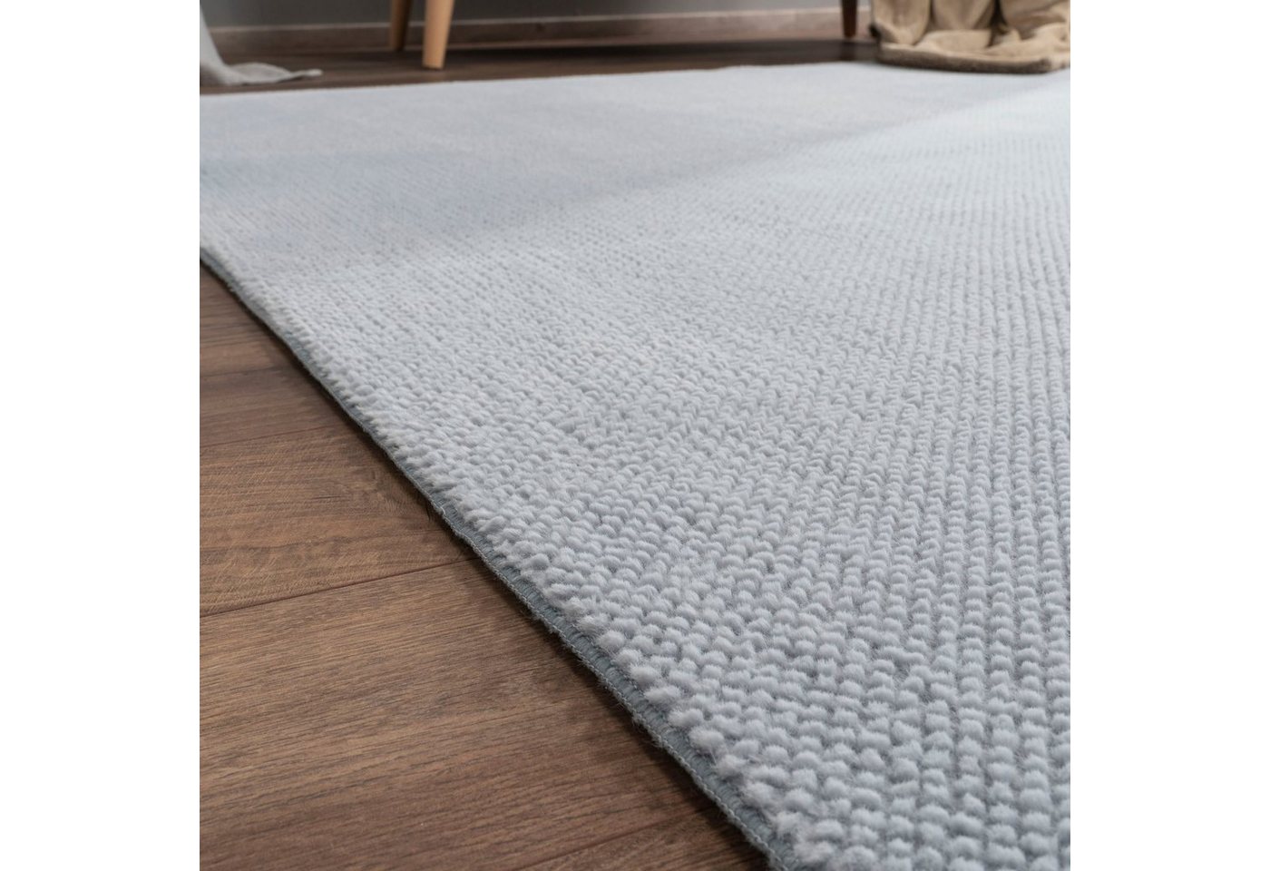 Paco Home Teppich Sevilla 521, rechteckig, Höhe: 16 mm, Kurzflor, Uni Farben, weich & kuschelig, Hoch-Tief Effekt, Wohnzimmer – Bild 4 von 5
