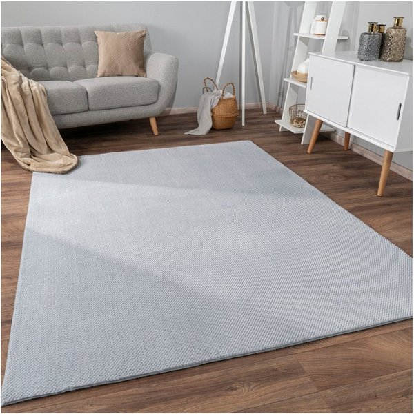 Paco Home Teppich Sevilla 521, rechteckig, Höhe: 16 mm, Kurzflor, Uni Farben, weich & kuschelig, Hoch-Tief Effekt, Wohnzimmer