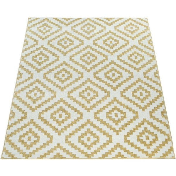 Paco Home Teppich Stella 400, rechteckig, Höhe: 16 mm, Kurzflor, Pastell Farben, Rauten Design, Wohnzimmer
