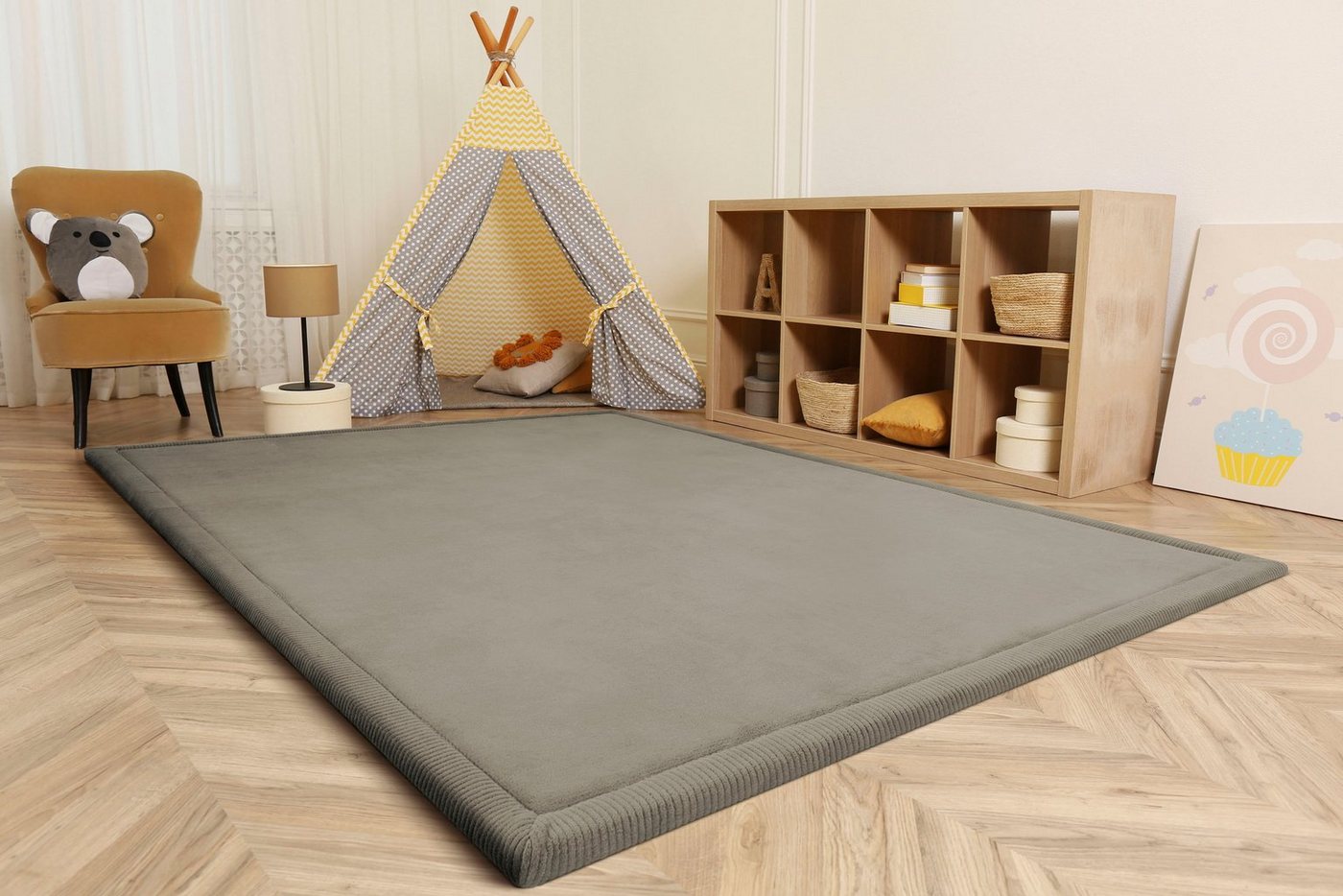 Paco Home Teppich Tatami 475, rechteckig, Höhe: 24 mm, Kurzflor, Uni-Farben, mit Memory Foam, waschbar – Bild 2 von 5