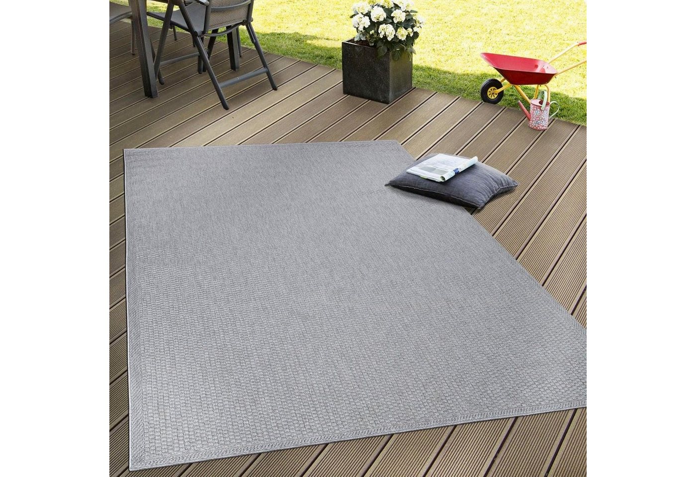 Paco Home Teppich Timber 125, rechteckig, Höhe: 4 mm, Flachgewebe, Sisal Optik, auch als Läufer, In- und Outdoor geeignet – Bild 5 von 5